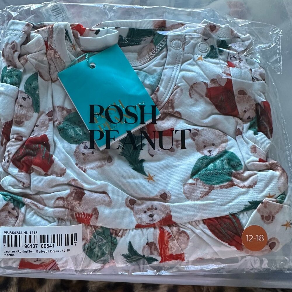 Posh Peanut Christmas Bears Dress 12/18 - Picture 2 of 2